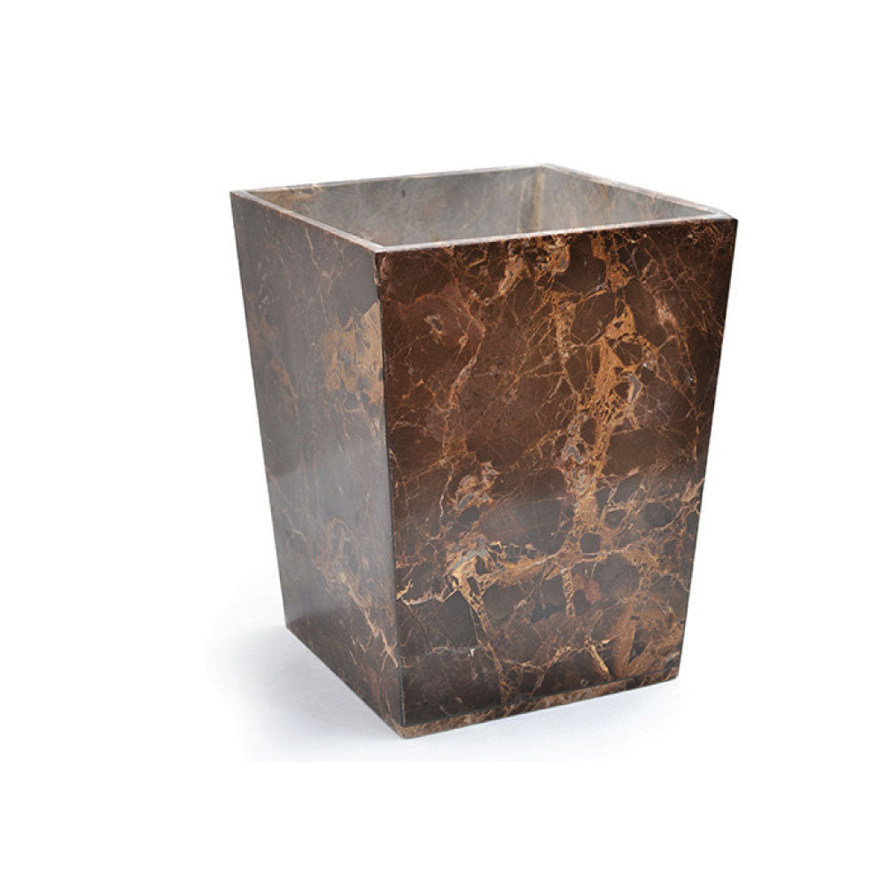 Yecla Handcrafted Spanish Brown Marble Plant pot/ wastebasket