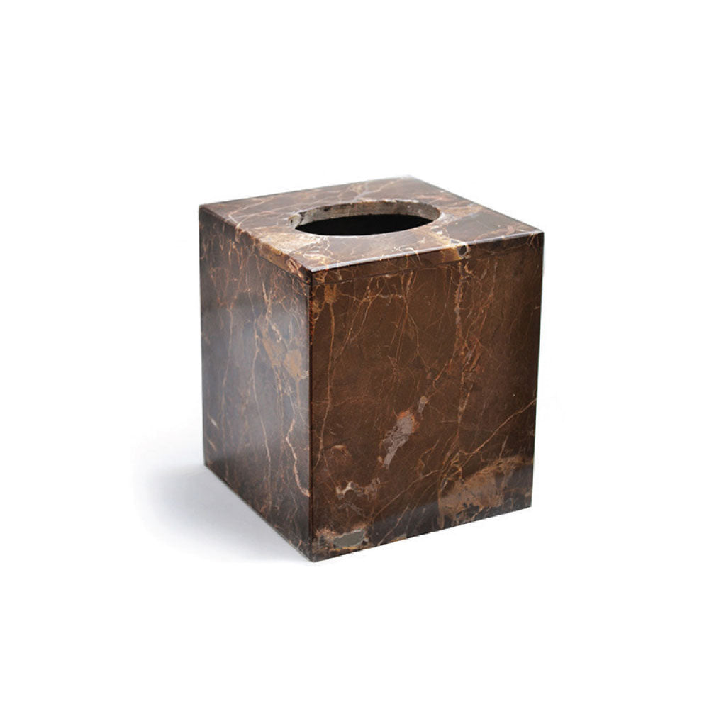 Yecla Handcrafted Spanish Brown Marble Tissue Box Cover