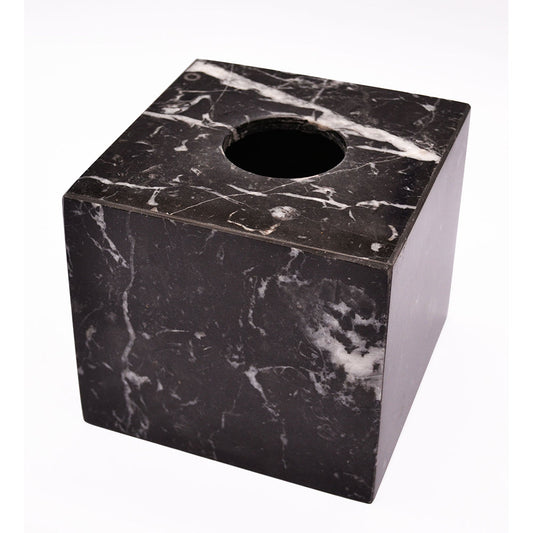 Marquina Handcrafted Black Marble Tissue Box Cover