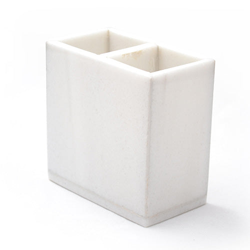 Renaissance Master Handcrafted Italian White Marble toothbrush Holder