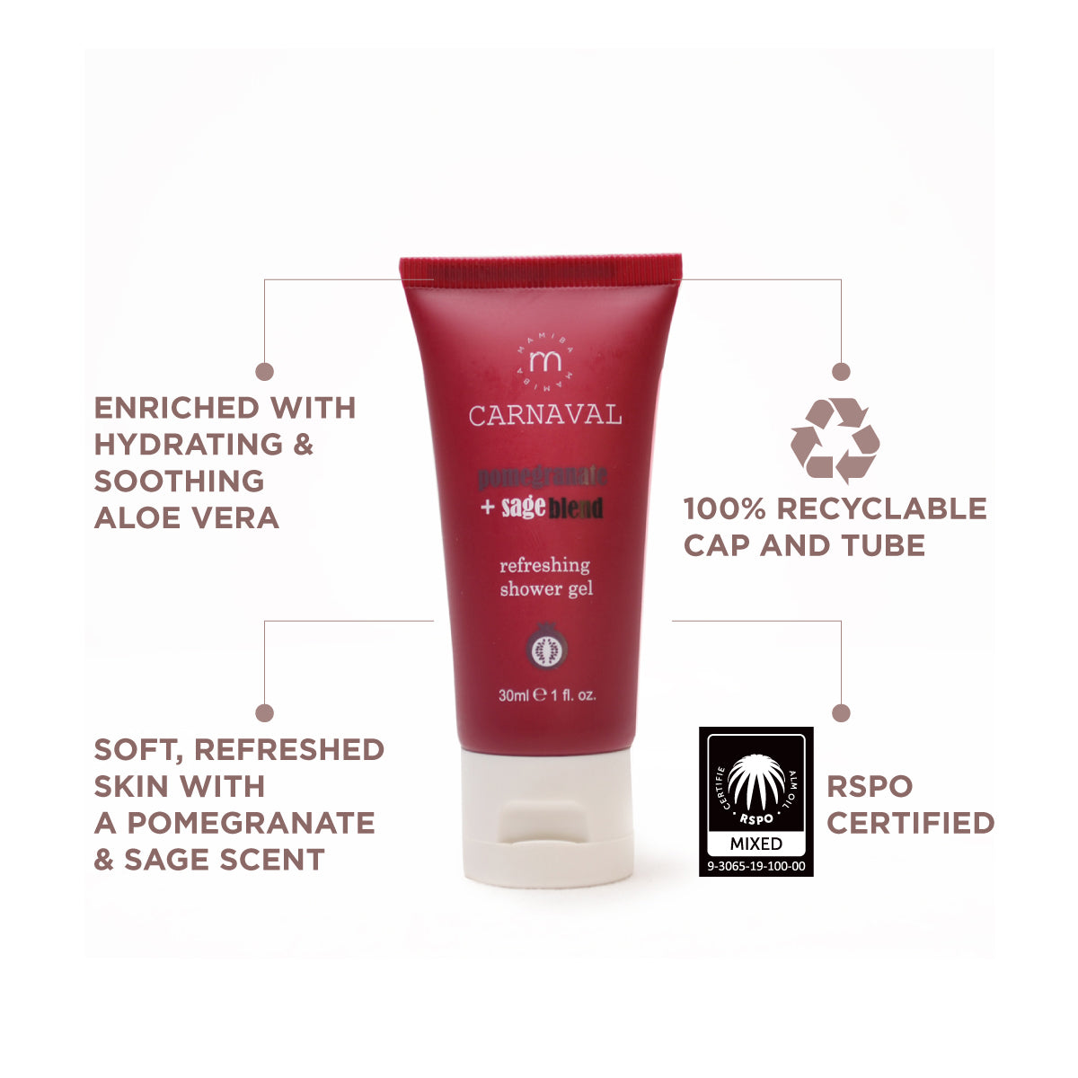 M Carnaval Shower gel 30ml Tube (25 Tubes/Box)