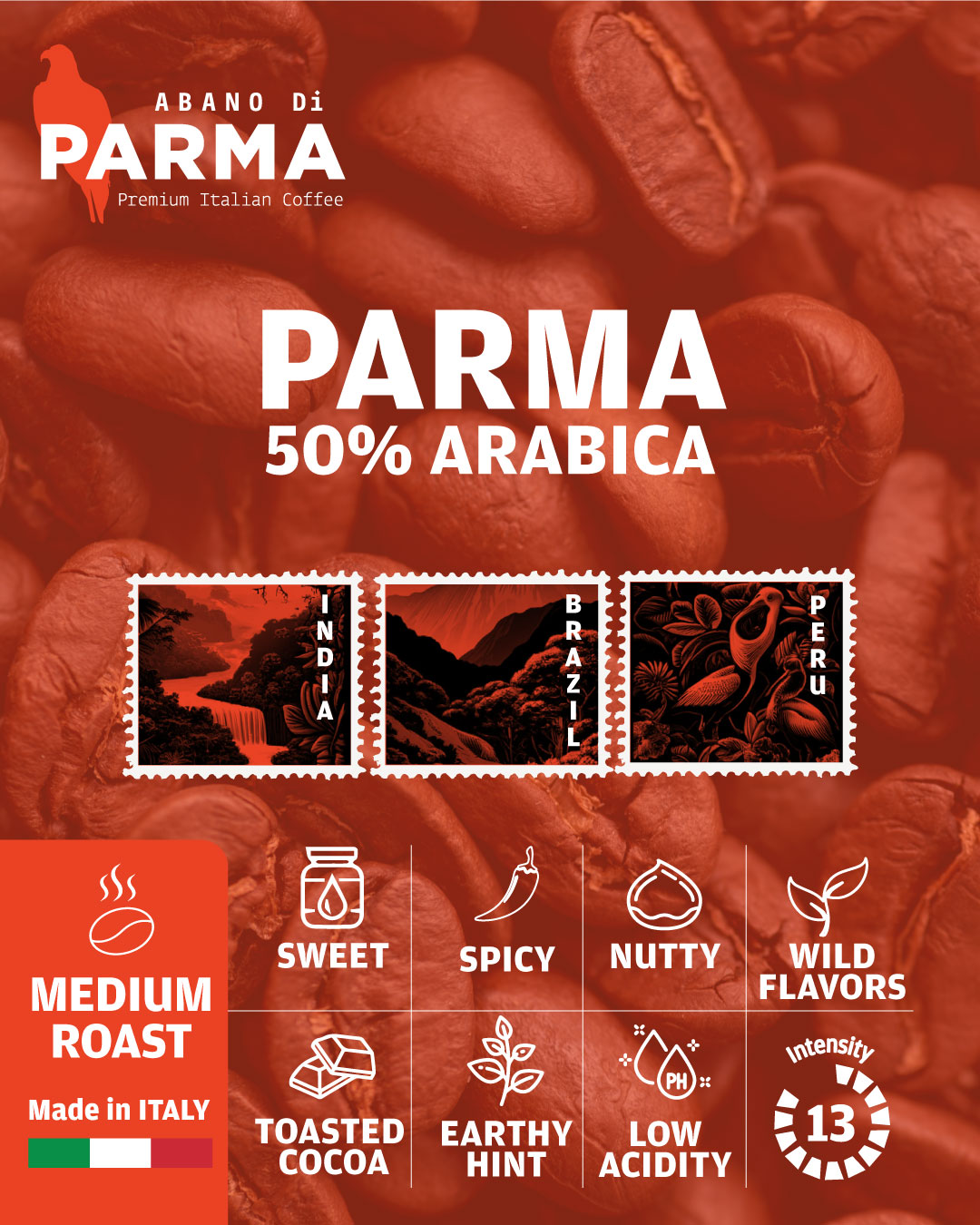 Parma Abano Di Parma 50% ARABICA 1kg Beans