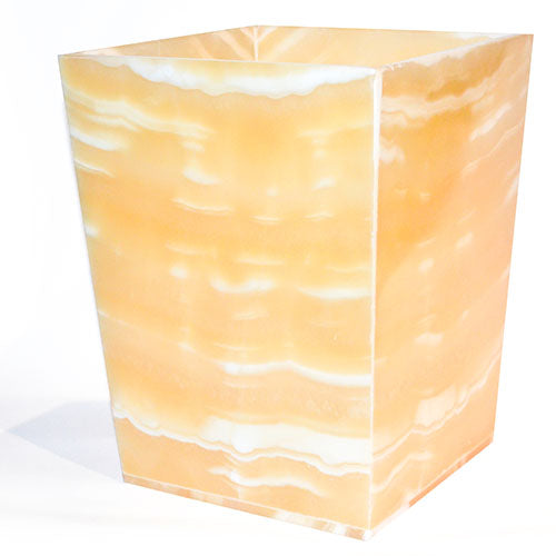 Old Kingdom Handcrafted Translucent Alabaster Plant pot/ wastebasket