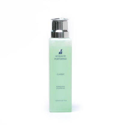 Acqua di Portofino Shower Gel 100ml bottle with a silver cap and pale green contents.