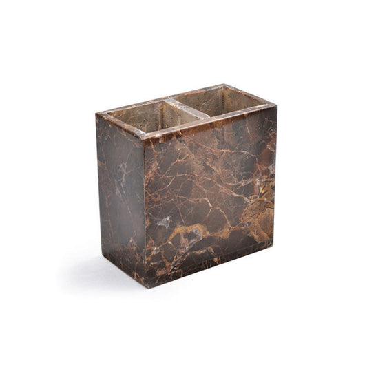 Yecla Handcrafted Spanish Brown Marble toothbrush Holder